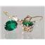 14k Gold Leverback Earrings, Russian Nanocrystal Emerald, E007