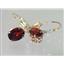 14k Gold Leverback Earrings, Mozambique Garnet, E007