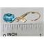14k Gold Leverback Earrings, Swiss Blue Topaz, E007