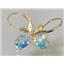 14k Gold Leverback Earrings, Mercury Mist Topaz, E007