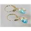 14k Gold Leverback Earrings, Mercury Mist Topaz, E007