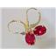 14k Gold Leverback Earrings, Created Ruby, E007