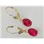 14k Gold Leverback Earrings, Created Ruby, E007