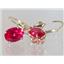 14k Gold Leverback Earrings, Created Ruby, E007