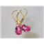 14k Gold Leverback Earrings, Pure Pink Topaz, E007