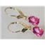 14k Gold Leverback Earrings, Pure Pink Topaz, E007