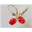 14k Gold Leverback Earrings, Created Padparadscha Sapphire, E007