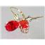 14k Gold Leverback Earrings, Created Padparadscha Sapphire, E007