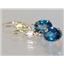 14k Gold Leverback Earrings, Neptune Garden Topaz, E007