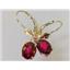 14k Gold Leverback Earrings, Crimson Topaz, E007