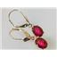 14k Gold Leverback Earrings, Crimson Topaz, E007