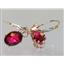 14k Gold Leverback Earrings, Crimson Topaz, E007