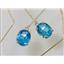 14k Gold Threader Earrings, Swiss Blue Topaz, E103