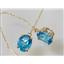 14k Gold Threader Earrings, Swiss Blue Topaz, E103