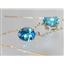 14k Gold Threader Earrings, Swiss Blue Topaz, E103
