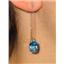 14k Gold Threader Earrings, Swiss Blue Topaz, E103