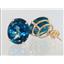 14k Gold Post Earrings, London Blue Topaz, E202