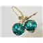 14k Gold Leverback Earrings, Paraiba Topaz, E217