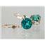 14k Gold Leverback Earrings, Paraiba Topaz, E217