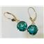 14k Gold Leverback Earrings, Paraiba Topaz, E217