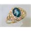 10K, 14K or 18K Gold Ladies Ring, Neptune Garden Topaz , R125