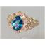 10K, 14K or 18K Gold Ladies Ring, Neptune Garden Topaz , R125