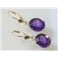 14k Gold Leverback Earrings, Amethyst, E207