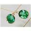 14k Gold Threader Earrings, Russian Nanocrystal Emerald, E105