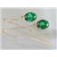 14k Gold Threader Earrings, Russian Nanocrystal Emerald, E105