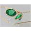 14k Gold Threader Earrings, Russian Nanocrystal Emerald, E105