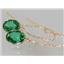 14k Gold Threader Earrings, Russian Nanocrystal Emerald, E105