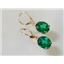 14k Gold Leverback Earrings, Russian Nanocrystal Emerald, E207