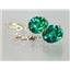 14k Gold Leverback Earrings, Russian Nanocrystal Emerald, E207