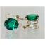 14k Gold Leverback Earrings, Russian Nanocrystal Emerald, E207