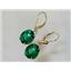 14k Gold Leverback Earrings, Russian Nanocrystal Emerald, E207