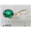 14k Gold Leverback Earrings, Russian Nanocrystal Emerald, E207