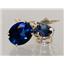 14k Gold Leverback Earrings, Created Blue Sapphire, E207
