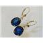 14k Gold Leverback Earrings, Created Blue Sapphire, E207