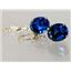 14k Gold Leverback Earrings, Created Blue Sapphire, E207