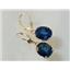 14k Gold Leverback Earrings, Created Blue Sapphire, E207