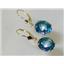 14k Gold Leverback Earrings, Neptunes Garden Topaz, E207