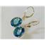 14k Gold Leverback Earrings, Neptunes Garden Topaz, E207