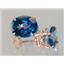 14k Gold Post Earrings, Neptunes Garden Topaz, E102