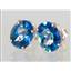 14k Gold Post Earrings, Neptunes Garden Topaz, E102