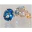 14k Gold Post Earrings, Neptunes Garden Topaz, E102