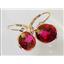 14k Gold Leverback Earrings, Crimson Fire Topaz, E201