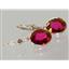 14k Gold Leverback Earrings, Crimson Fire Topaz, E201