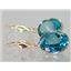 14k Gold Leverback Earrings, Paraiba Topaz, E201