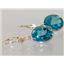 14k Gold Leverback Earrings, Paraiba Topaz, E201