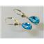 14k Gold Leverback Earrings, Swiss Blue Topaz, E221